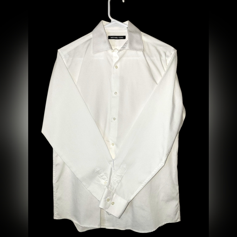 Michael Kors Boy's Cotton Dress Shirt, White, 18, VGUC